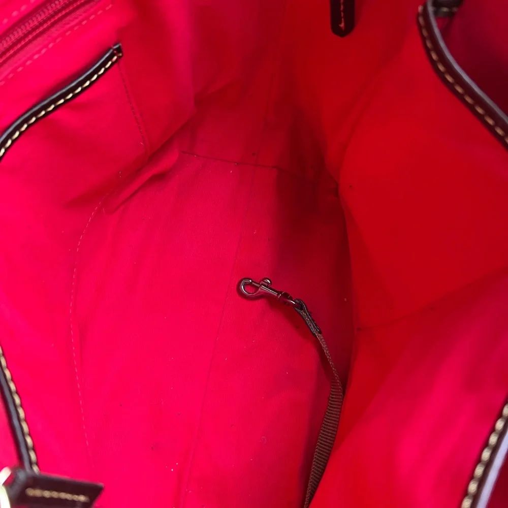 Dooney & Bourke Maddie Saffiano in Green and Brown - Picture 6 of 16